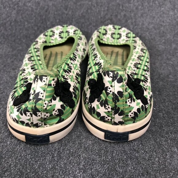 Keds Eleanor Panda Print Green Canvas Slip-On Ballet Flats Womens Size 9.5 - Picture 7 of 8